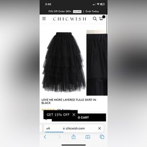 XS/S Black Tulle Skirt